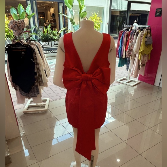 Red INA [i:na] Dress With Back Red Bow - Picture 3 of 5